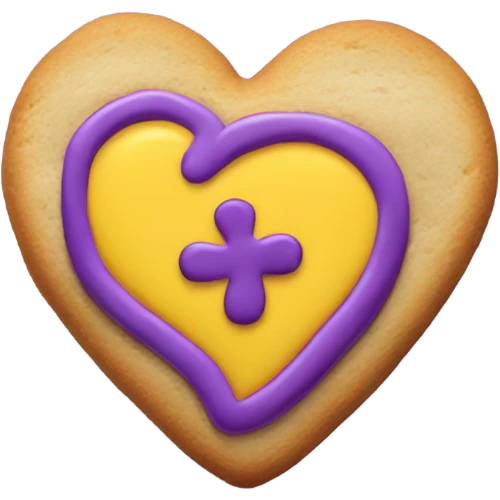 Suicide awareness ribbon on heart cookie emoji