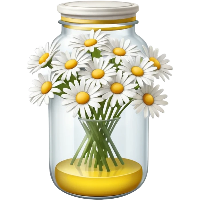 bouquet of daisies in a glass jar emoji