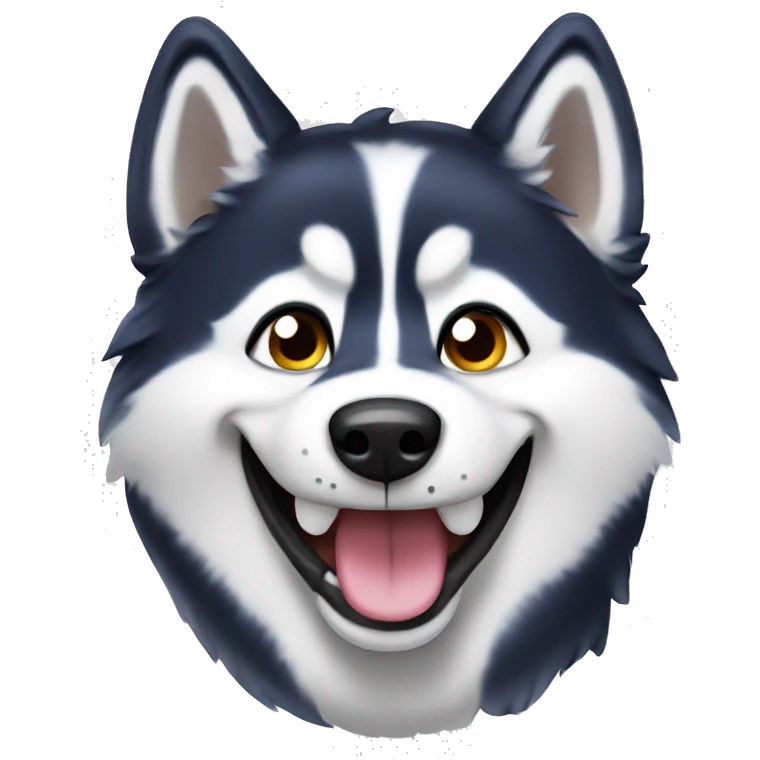 A husky with a big smile  emoji