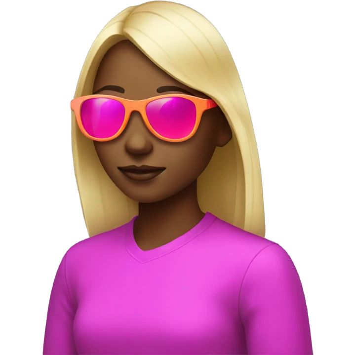 Girl with neon sunglasses emoji