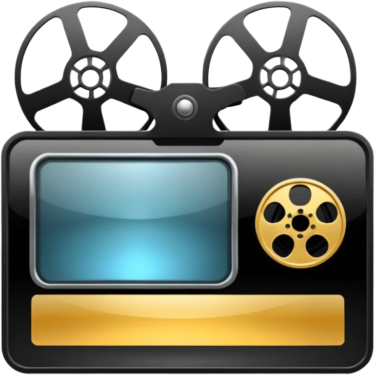 classic movie trailer emoji with film reel and screen emoji