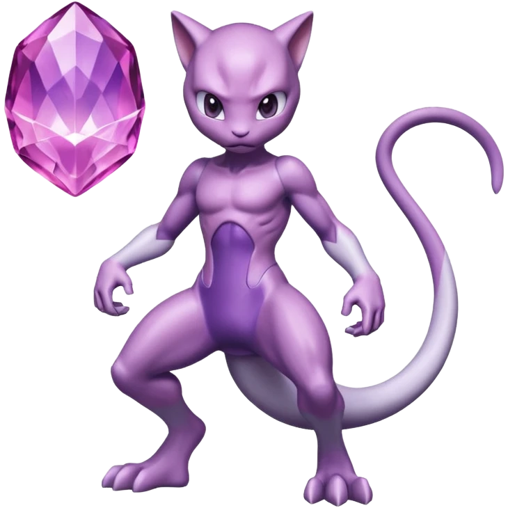Pokemon legendary purple and pink crystal mewtwo emoji