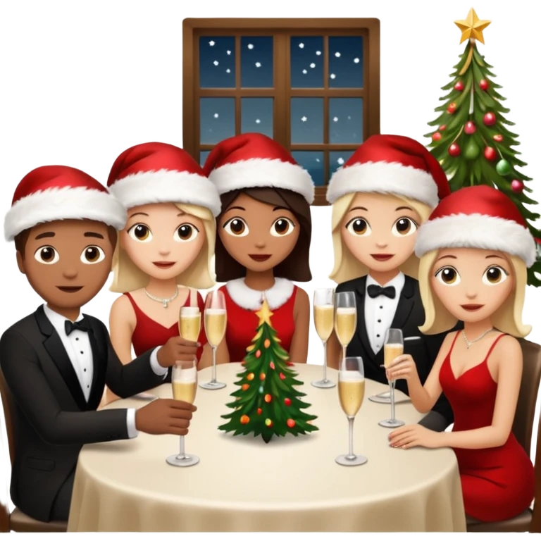 Friends Christmas dinner emoji