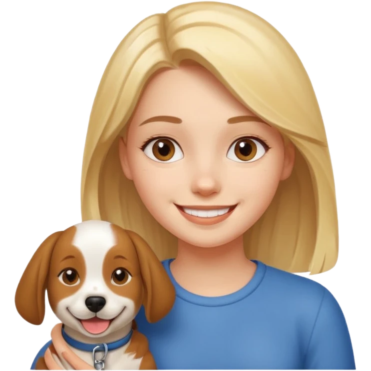 Girl with her dog emoji