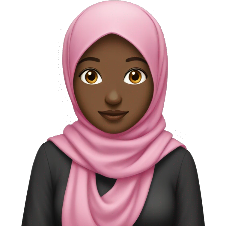 Black hijabi girl with pink hijab emoji