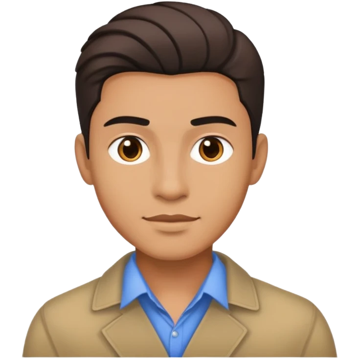 Homme métisse avec une middle part emoji