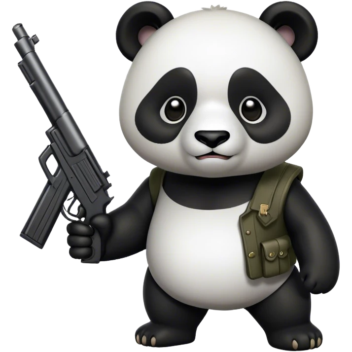 panda with a gun emoji