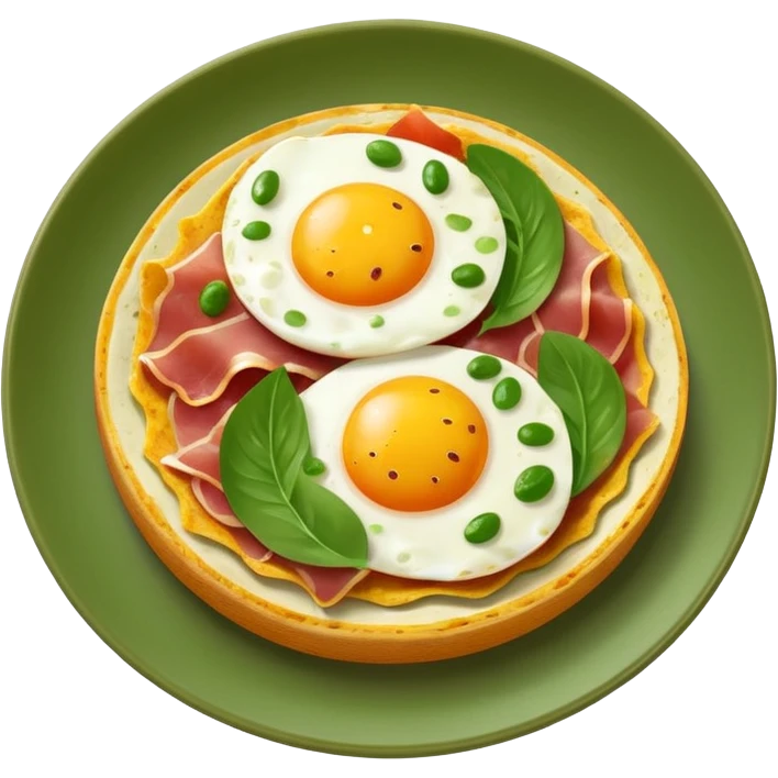 Huevos con llemas verdes con jamon verde emoji
