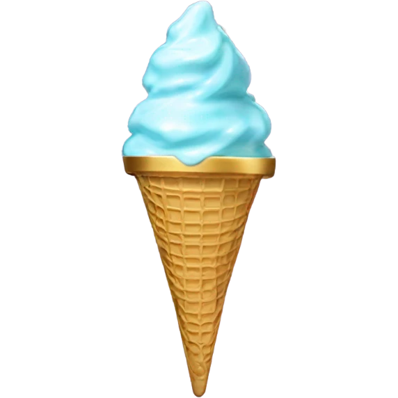 opal Crystal ice cream scoop on gold waffle cone emoji