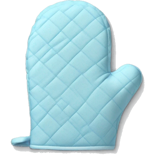 Realistic pastel blue oven mitt emoji