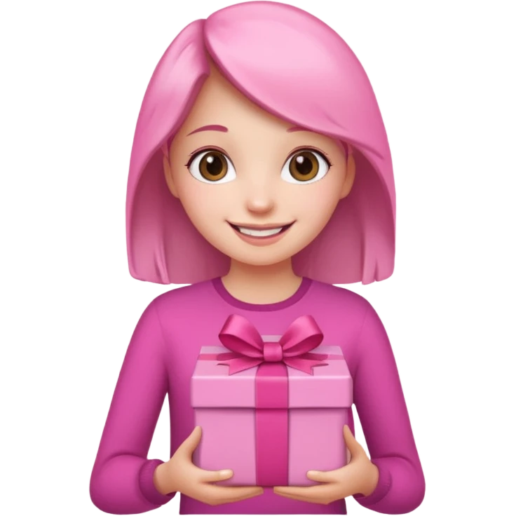 Girl holding pink gift box






























 emoji