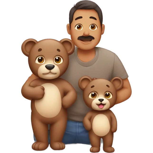 familia de ositos (mamà,papà y bebè) tiernos emoji