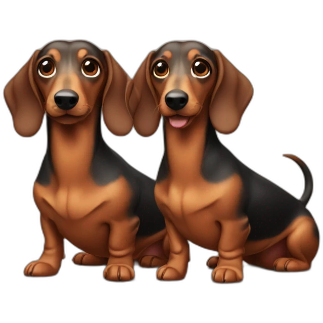 sausage dog twins emoji