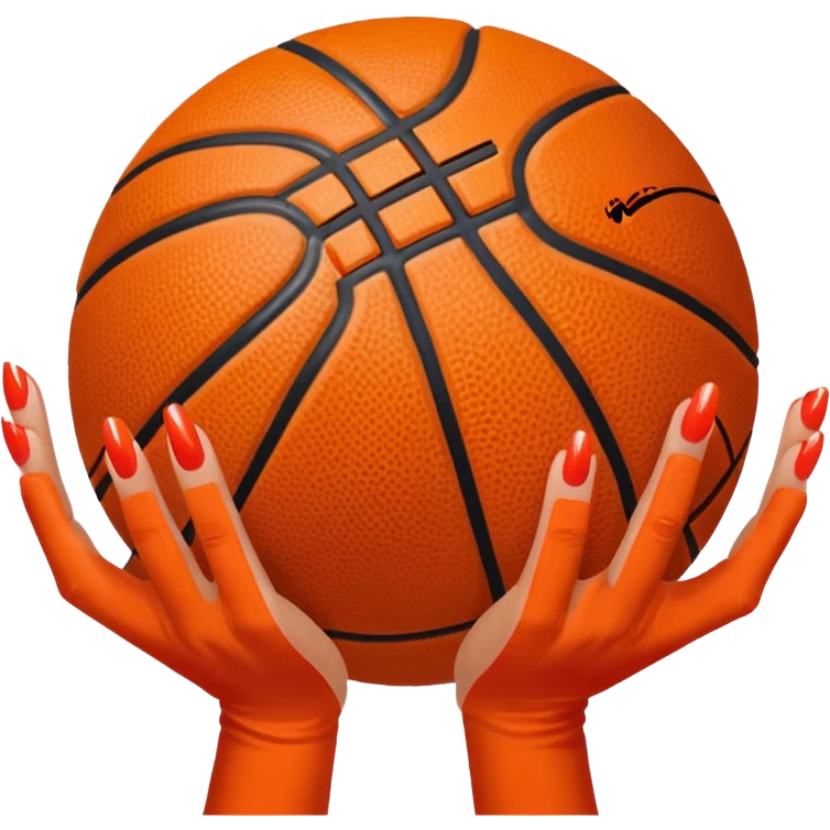 basketball with painted nails  emoji