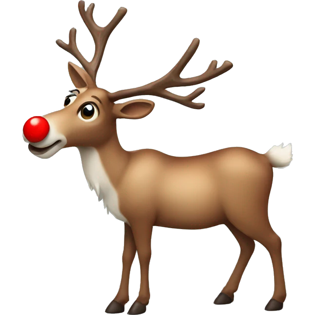 Reindeer with red nose emoji