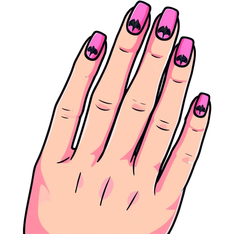 hand with pink gothic nails emoji
