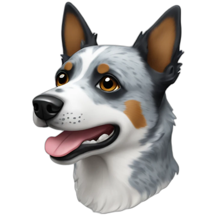 blue heeler all white emoji