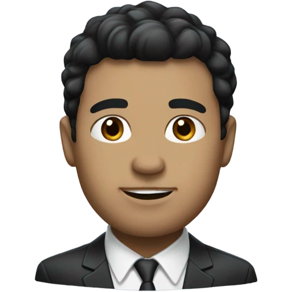 business man short straight black hair fluffy emoji