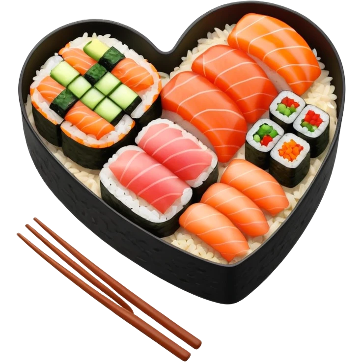 sushi shaped as heart emoji