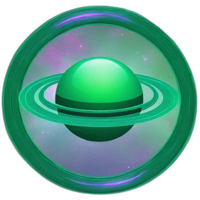 green saturn and purple rings emoji