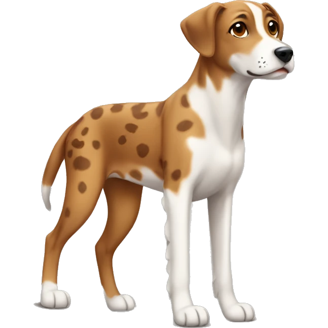 brown fawn and white Catahoula leopard dog emoji