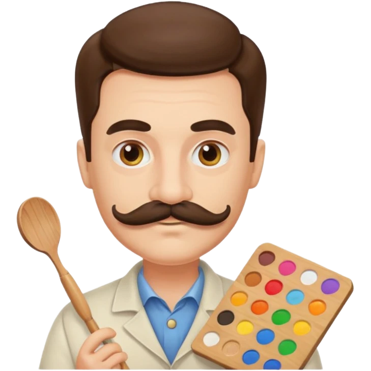 artist with a palette and a moustache emoji