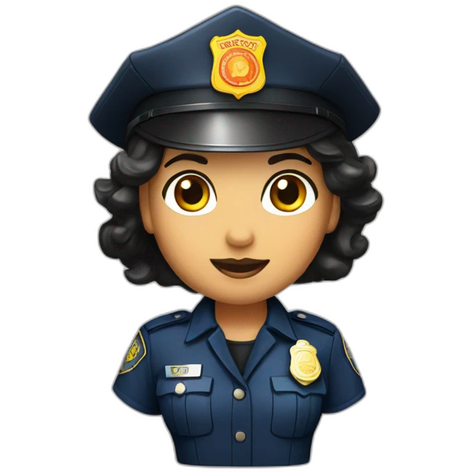 hot pepper police officer, female, black hair emoji