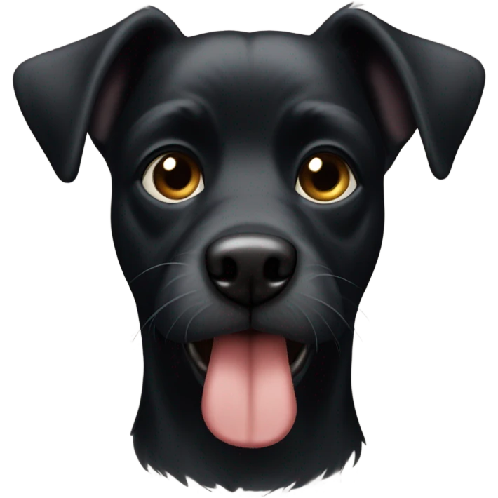 black dog with black beard on chin emoji