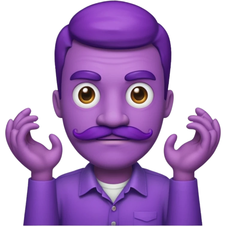 purple monster mustache with shirt emoji