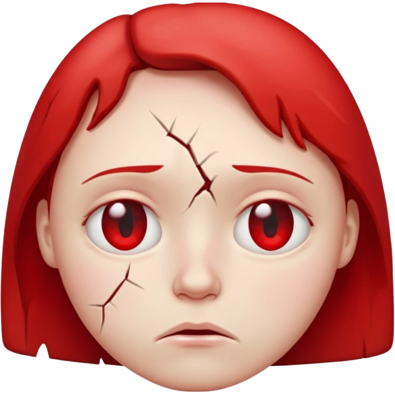 a very sad face that's red, can you make it less human emoji