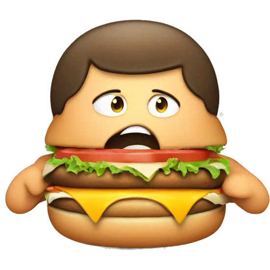 fat person eating burger emoji