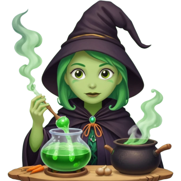 green witch cooking potion emoji