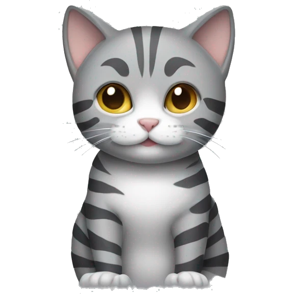 grey cat with stripes emoji