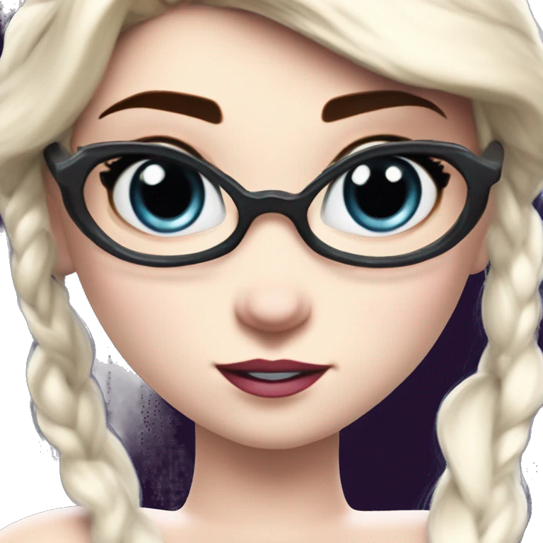 Plushie wholesome nerd Elsa in Marvel Avengers style, oil paint, mysterious eyes, intricate lips, masterpiece pose, odd perspective, beautiful, desirable, logical emoji