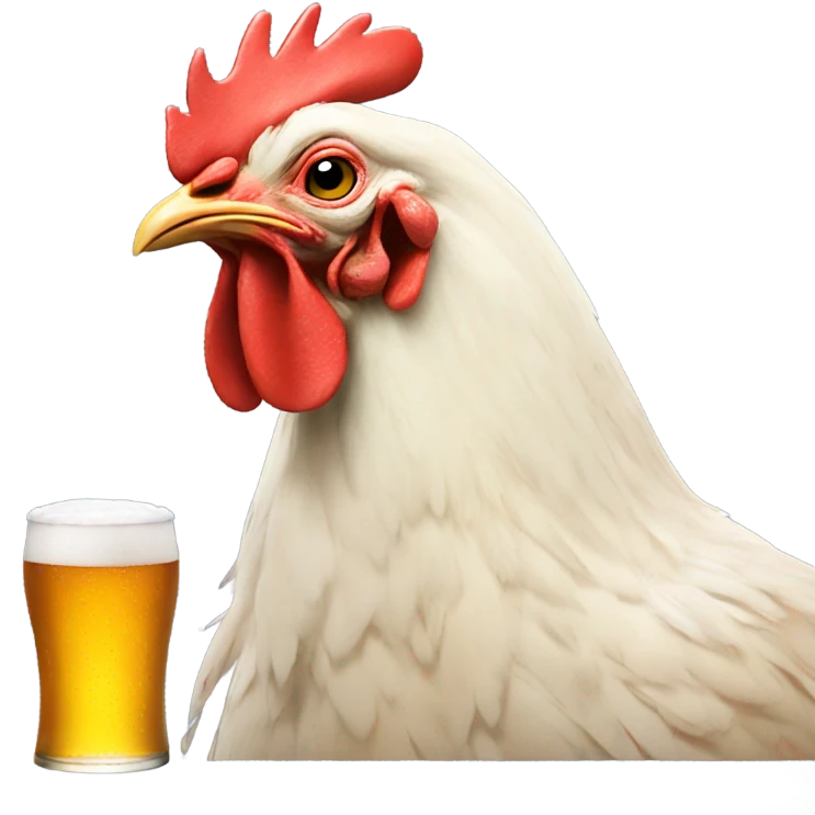 Chicken drinking Beer  emoji