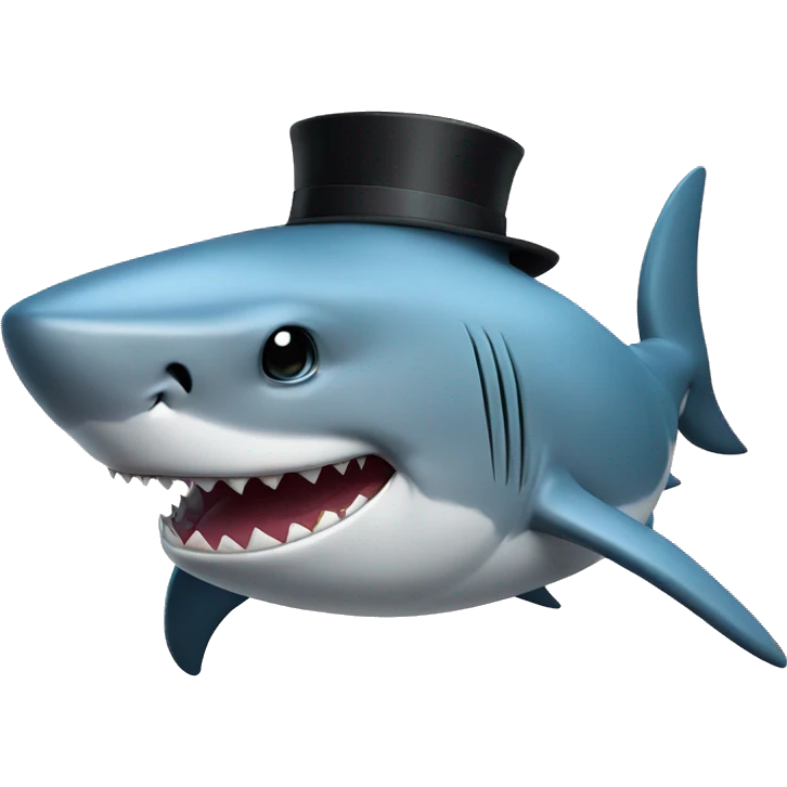 Shark with tophat  emoji