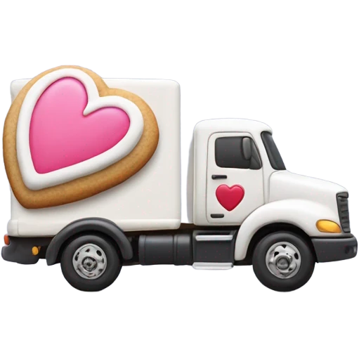 cookie heart with semi truck emoji