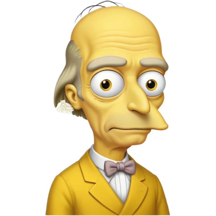 Mr. Burns, simpson, yellow skin tone, very very very long nose. complete yellow dress. emoji