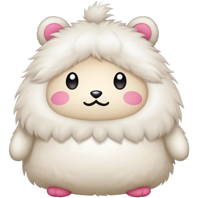 simple cute yurui mascot character with round body emoji
