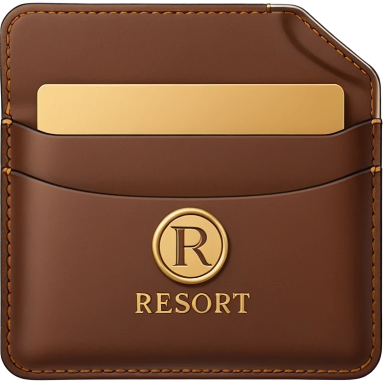 Resort Keycard & Holder: A sleek magnetic keycard paired with a leather card holder embossed with the resort logo.
 emoji