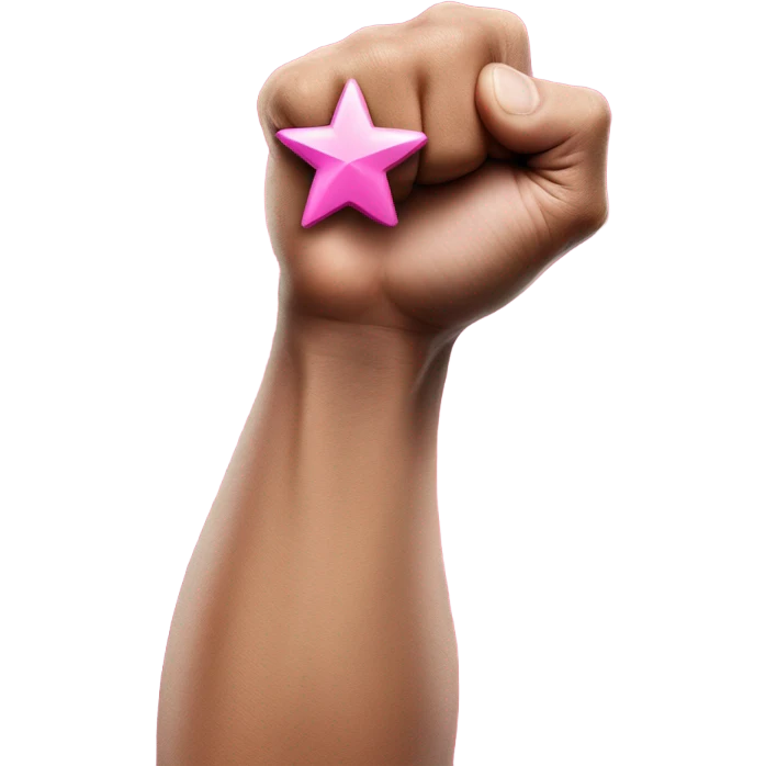 Flexing arm with the number 5 and a pink star on it emoji