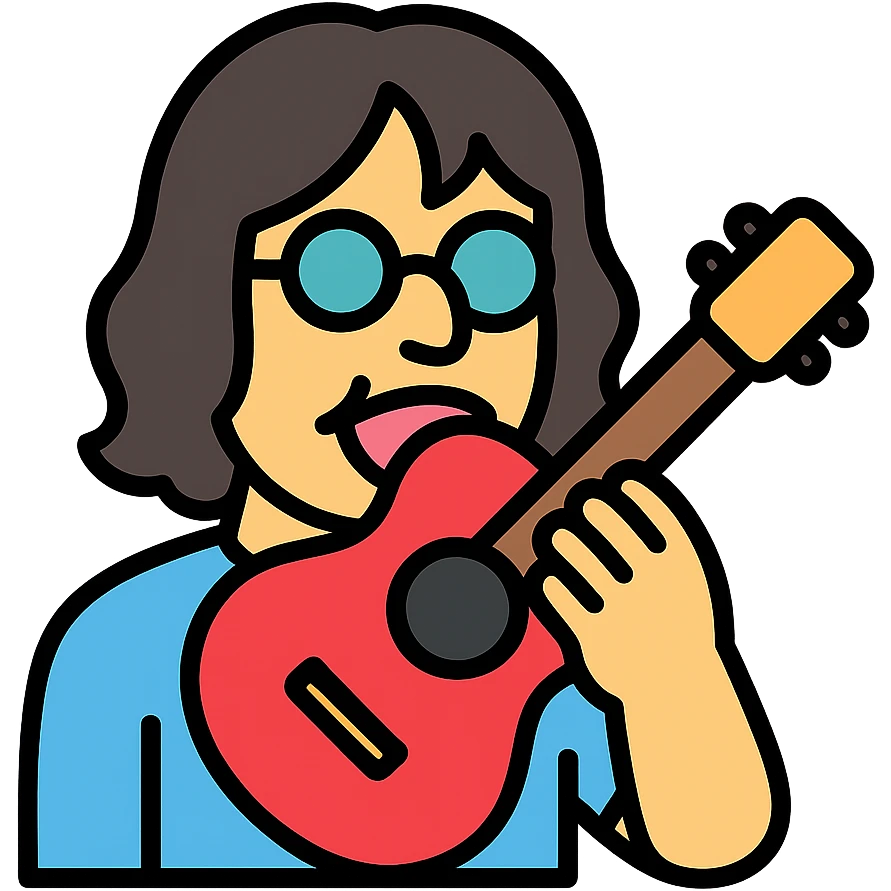 John Lennon eating a guitar emoji