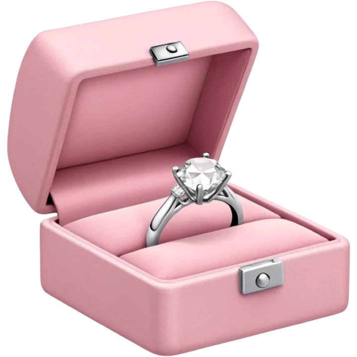 all white diamond ring, light pink box emoji