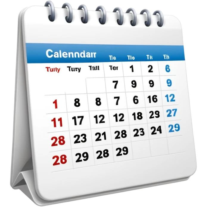 calendar in perspective, only the date, without the rest of the text emoji
