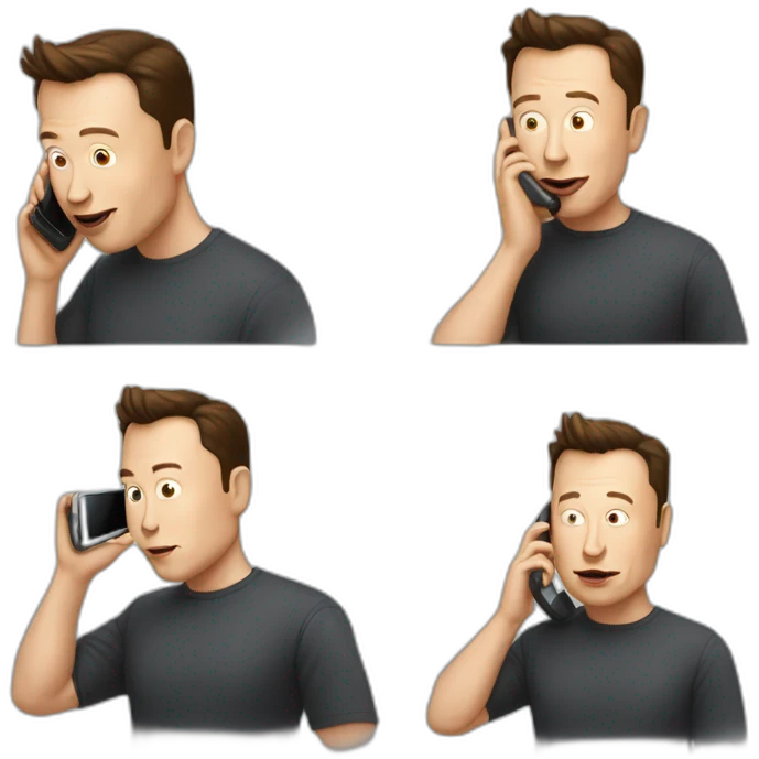 Elon musk qui mange un téléphone  emoji