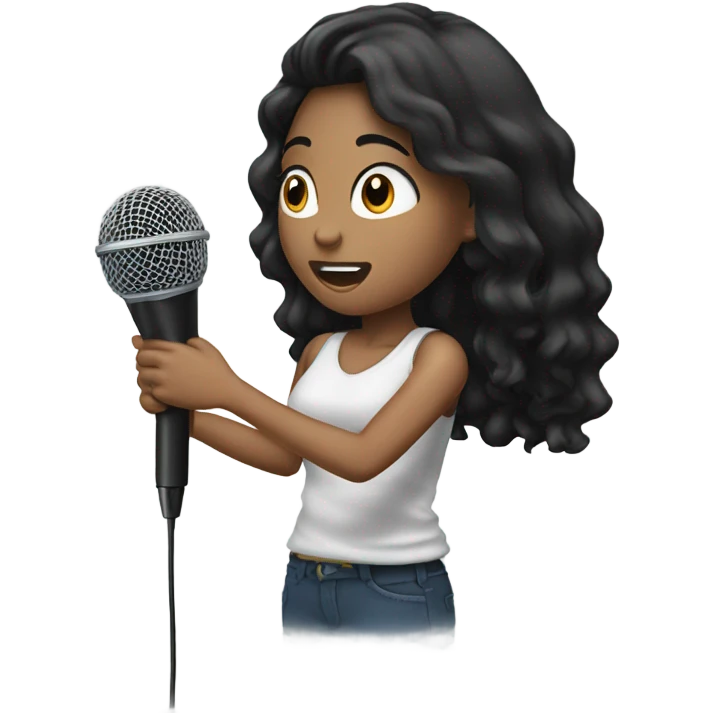 Black haired white  girl dropping microphone  emoji