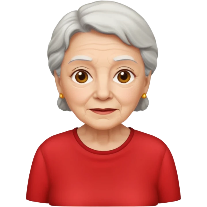 elderly woman with red shirt emoji