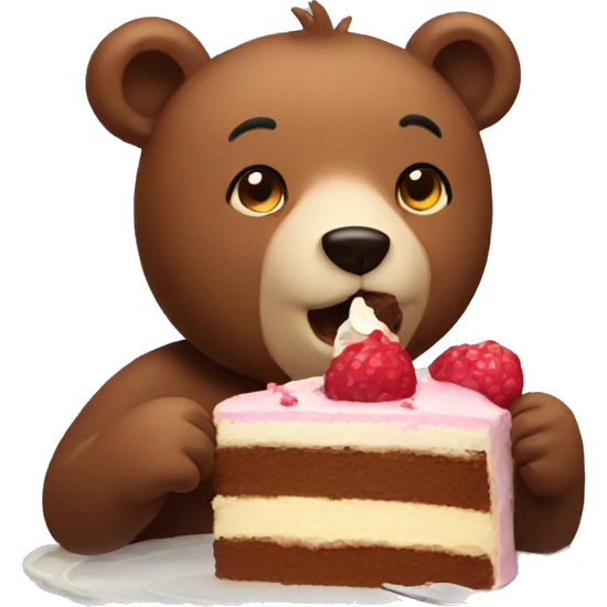 Bear eating cake  emoji