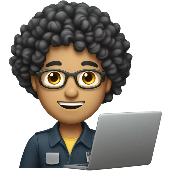 Mexican school IT technician with curly hair  emoji