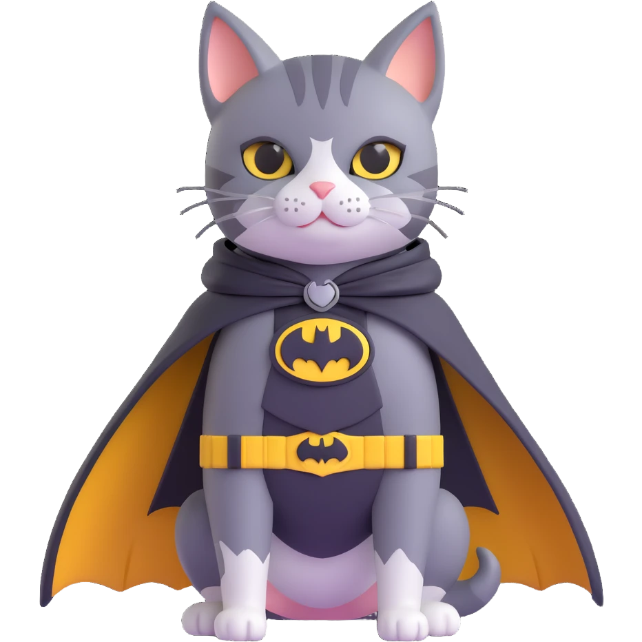 cat dressed as batman emoji